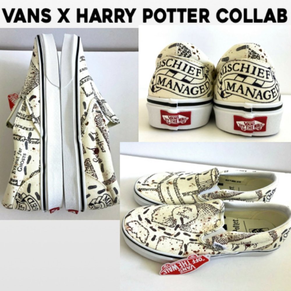 Vans X Harry Potter Mauraders Map Slip On Shoes 11 - Picture 3 of 8